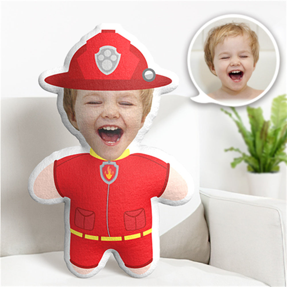Coussin Décoratif Minime Marshall Pat' Patrouille, Poupée Minime Personnalisée Avec Visage Unique - MaPhotocaleconFr