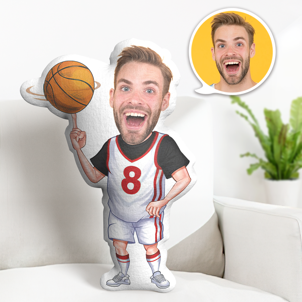 Coussin Personnalisé Avec Visage, Poupée Minime Faisant Tourner La Balle, Cadeaux Pour Lui, Cadeaux Minime Sur Le Thème Du Sport - MaPhotocaleconFr