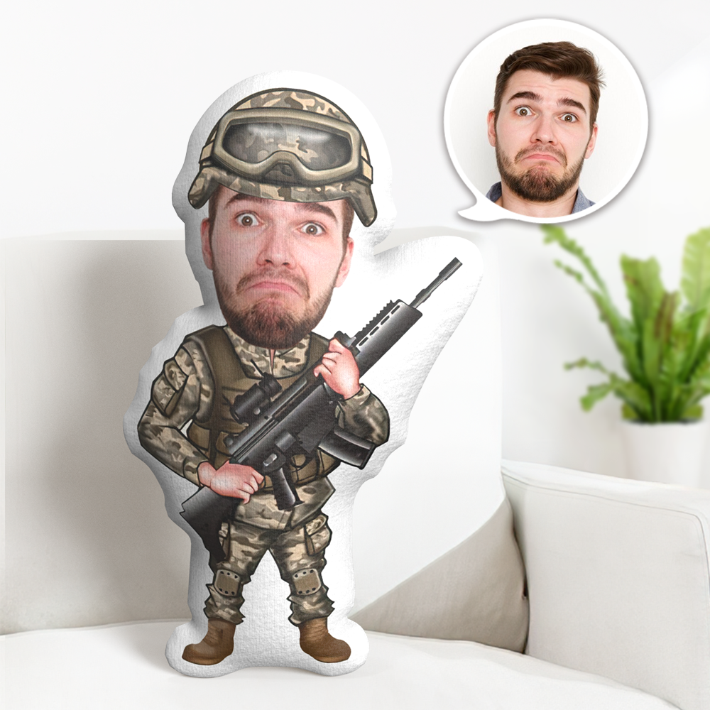 Coussin Visage Personnalisé, Poupée Visage Personnalisée, Poupée Soldat Américain Minime, Cadeaux De L'armée De L'air Pour Lui - MaPhotocaleconFr