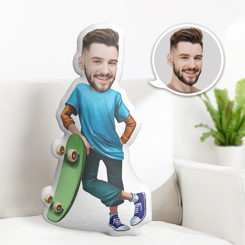 Coussin Personnalisé Mon Visage Coussin Photo Personnalisé Coussin Skateur Minimoi - MaPhotocaleconFr