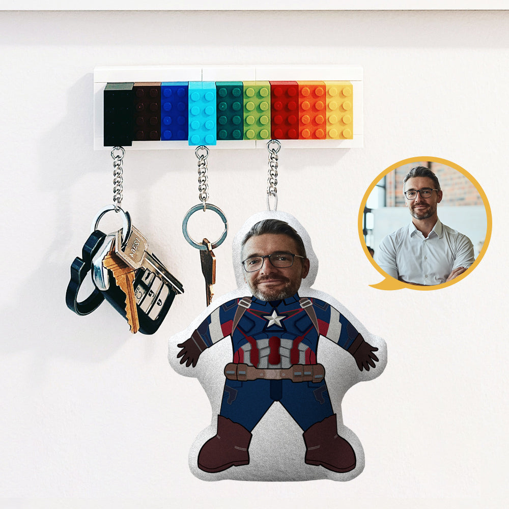 Porte-clés Oreiller Minime Captain America Personnalisé - MaPhotocaleconFr