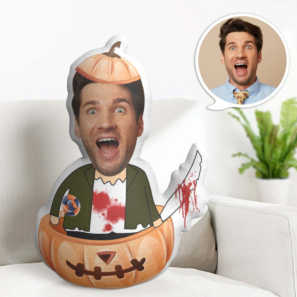 Cadeaux D'halloween Coussin Visage Personnalisé Coussin Minime Horrible - MaPhotocaleconFr