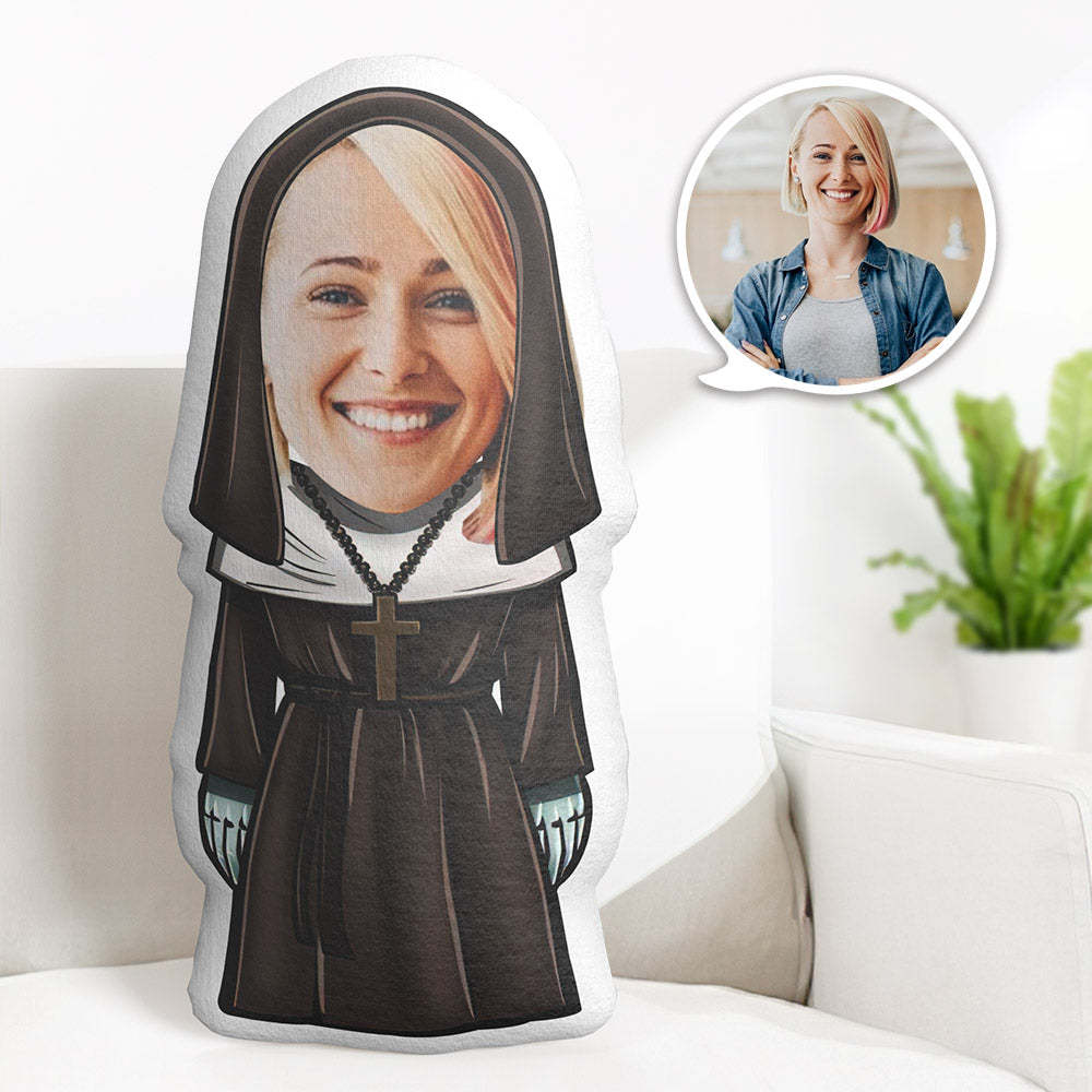 Mon Oreiller Visage, Oreiller Personnalisé Halloween, Oreiller Minime, Oreiller Cosplay La Nonne - MaPhotocaleconFr