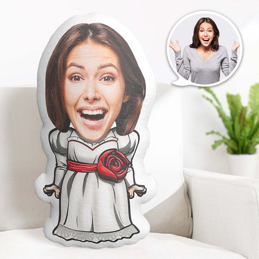 Mon Oreiller Visage Personnalisé, Oreiller D'halloween Minime, Oreiller Cosplay Annabelle - MaPhotocaleconFr
