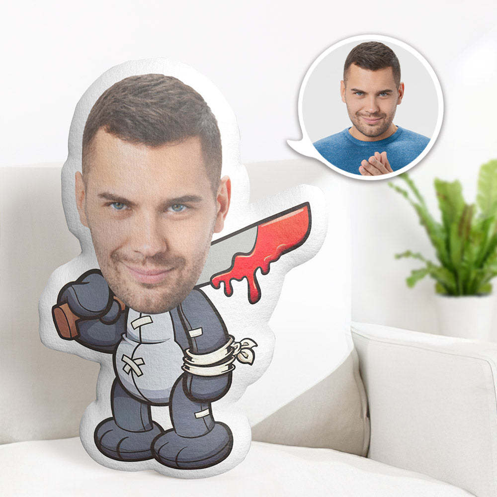 Mon Oreiller Visage Personnalisé, Oreiller D'halloween Minime, Oreiller Cosplay Ours En Peluche Maléfique - MaPhotocaleconFr