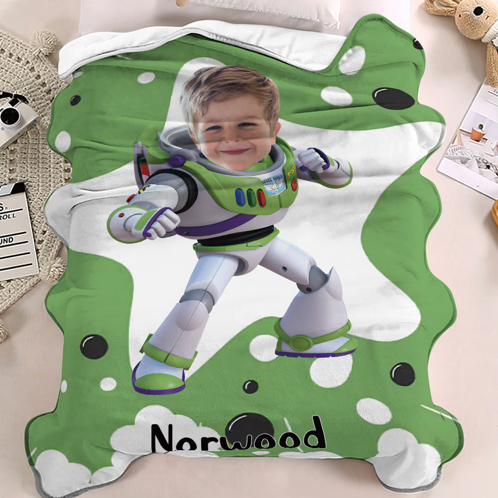 Couverture Personnalisée Avec Photo Et Texte Buzz L'éclair, Mini-couverture, Le Cadeau Idéal Pour Lui - MaPhotocaleconFr