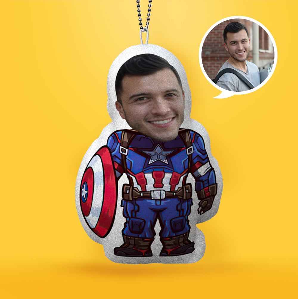 Cadeau Personnalisé Captain America Porte-clés Coussin Corps Personnalisé Porte-clés Minime Coussin Porte-clés Photo Cadeau Pour Enfants - MaPhotocaleconFr