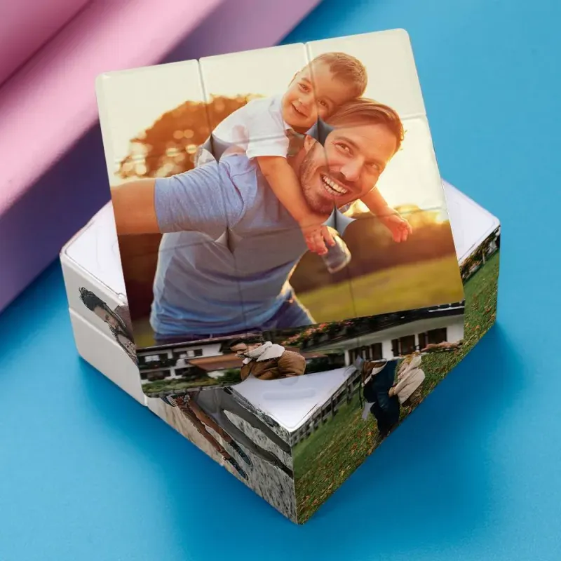 Rubic's Cube multi-photos personnalisé - Pour père et bébé - MaPhotocaleconFr