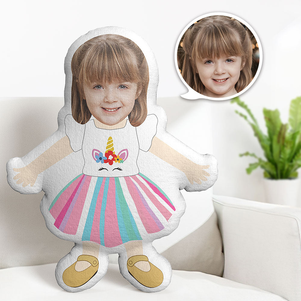 Oreiller Minime Personnalisé Avec Jupe Licorne, Oreiller Visage, Oreiller Personnalisé, Oreiller Photo, Poupée - MaPhotocaleconFr