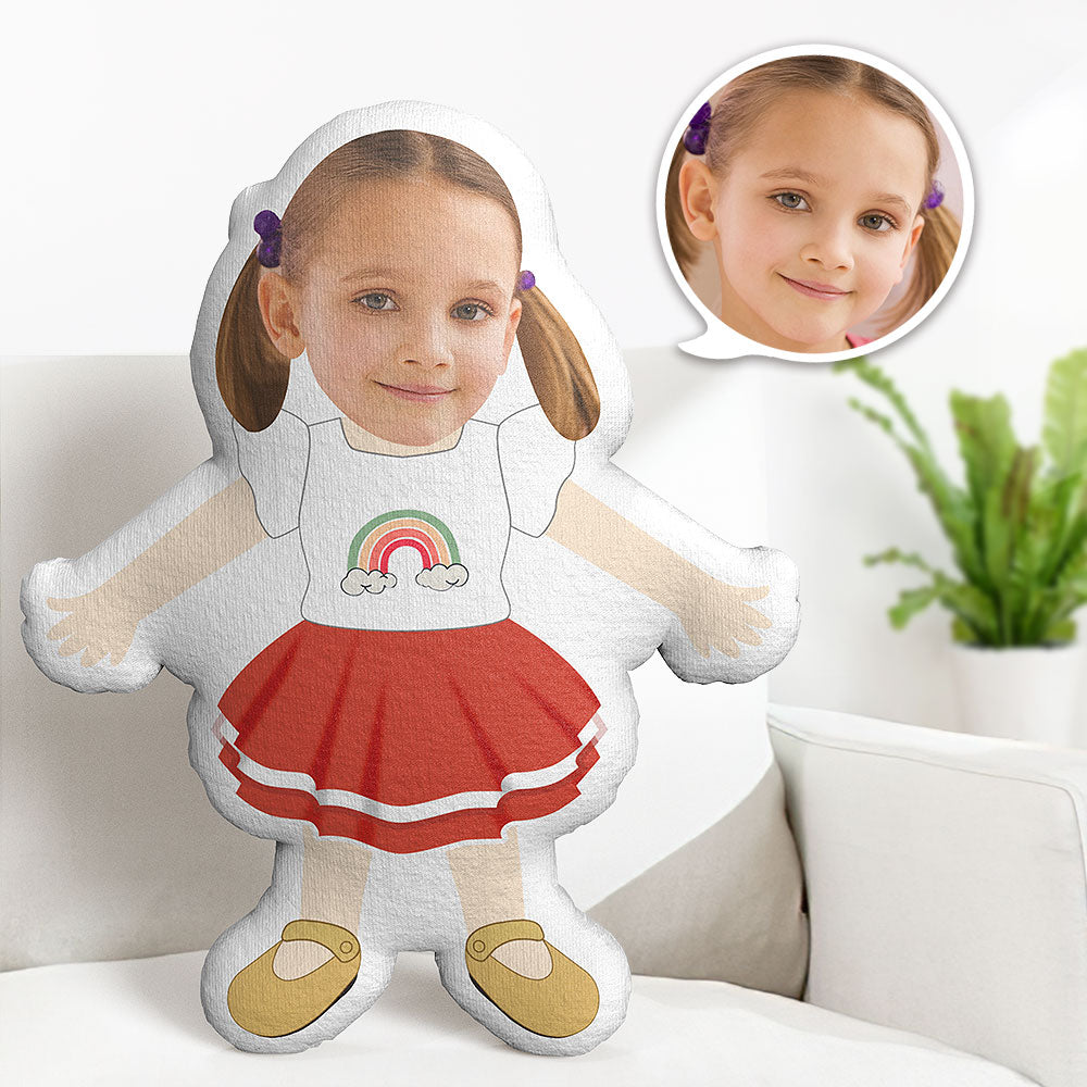 Oreiller Minime Robe Arc-en-ciel Personnalisé, Oreiller Visage, Oreiller Robe De Princesse Personnalisé, Oreiller Photo, Oreiller Costume, Poupée, Cadeau Idéal Pour Elle - MaPhotocaleconFr