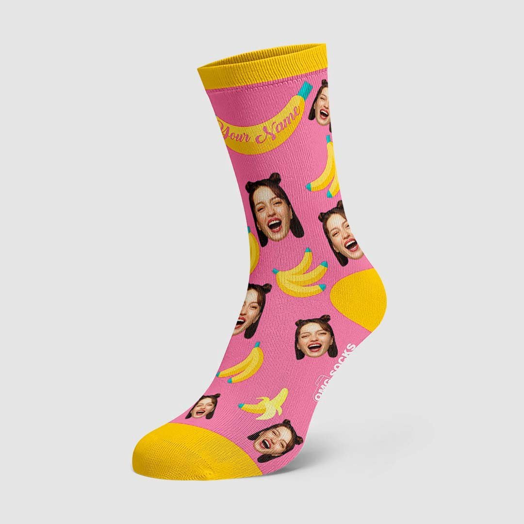 Chaussettes Visage Personnalisées Funny Banana - MaPhotocaleconFr