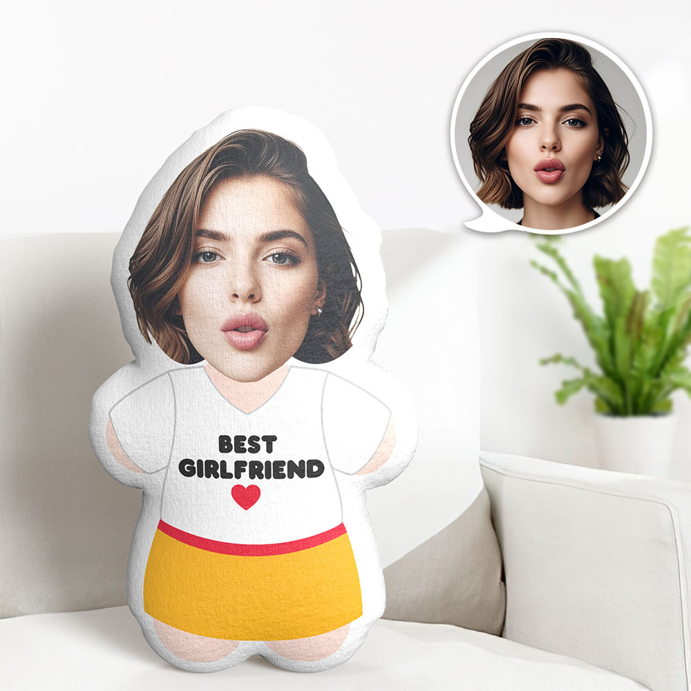 Oreiller Personnalisé Minime, Meilleure Petite Amie, Cadeaux Personnalisés Pour Le Visage, Photo Personnalisée, Oreiller Minime - Mug Personnalisé