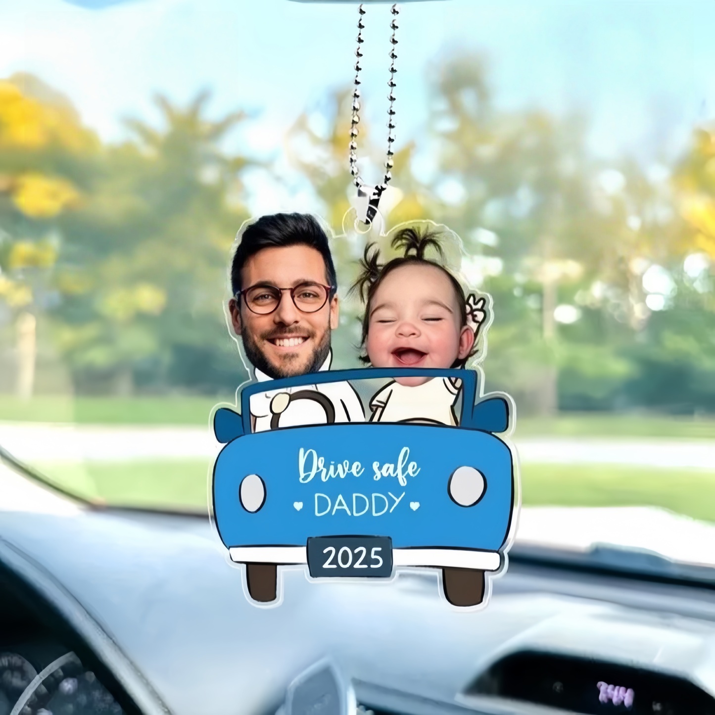Décoration Photo Personnalisée Dans La Voiture Pour Papa, Idée Cadeau Amusante Et Personnalisée En Acrylique Pour Conduire En Toute Sécurité Papa, Cadeau D'anniversaire Pour Mari