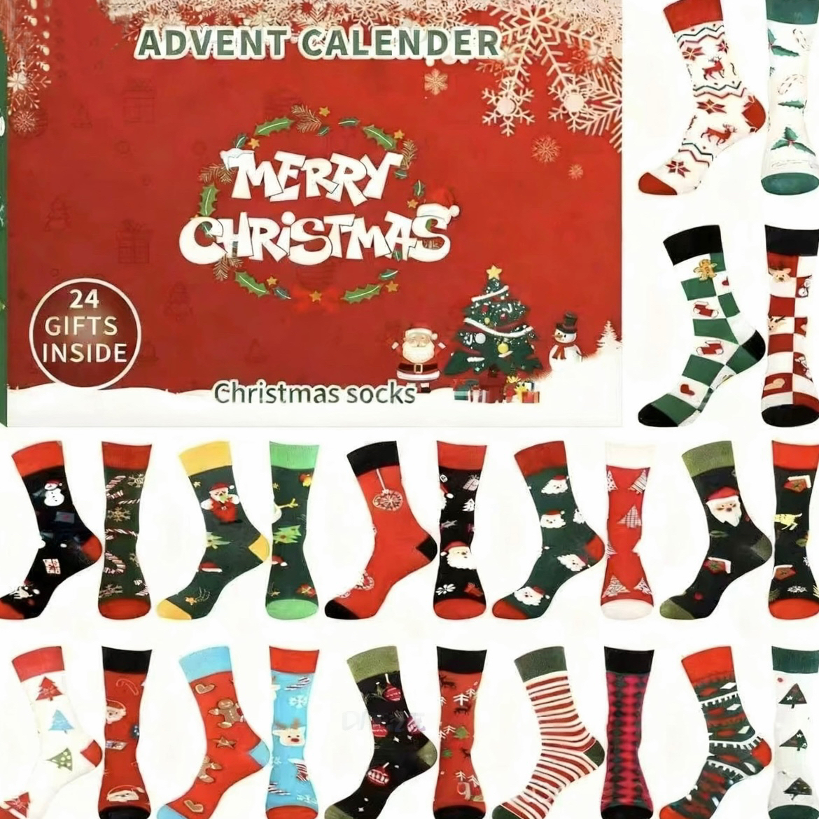 Calendrier de l'Avent 2025 - Boîte surprise, Bas de Noël pour enfants et adolescents, Cadeau surprise de Noël