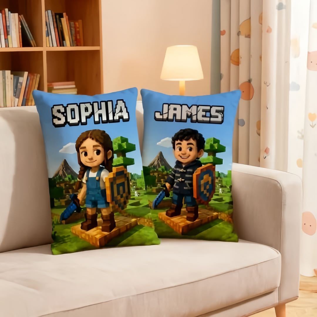 Oreiller Personnalisé De Style Pixel, Décoration Intérieure, Meilleur Cadeau De Vacances Pour La Famille