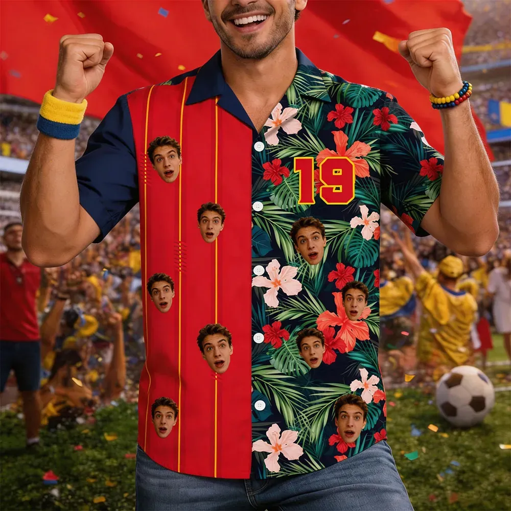 Maillot De Football Rétro Personnalisé Aloha Apparel, Chemise Hawaïenne, Chemise Hawaïenne Pour Les Jours De Match, Cadeau Pour Les Fans De Foot, Cadeau Pour La Fête Des Pères