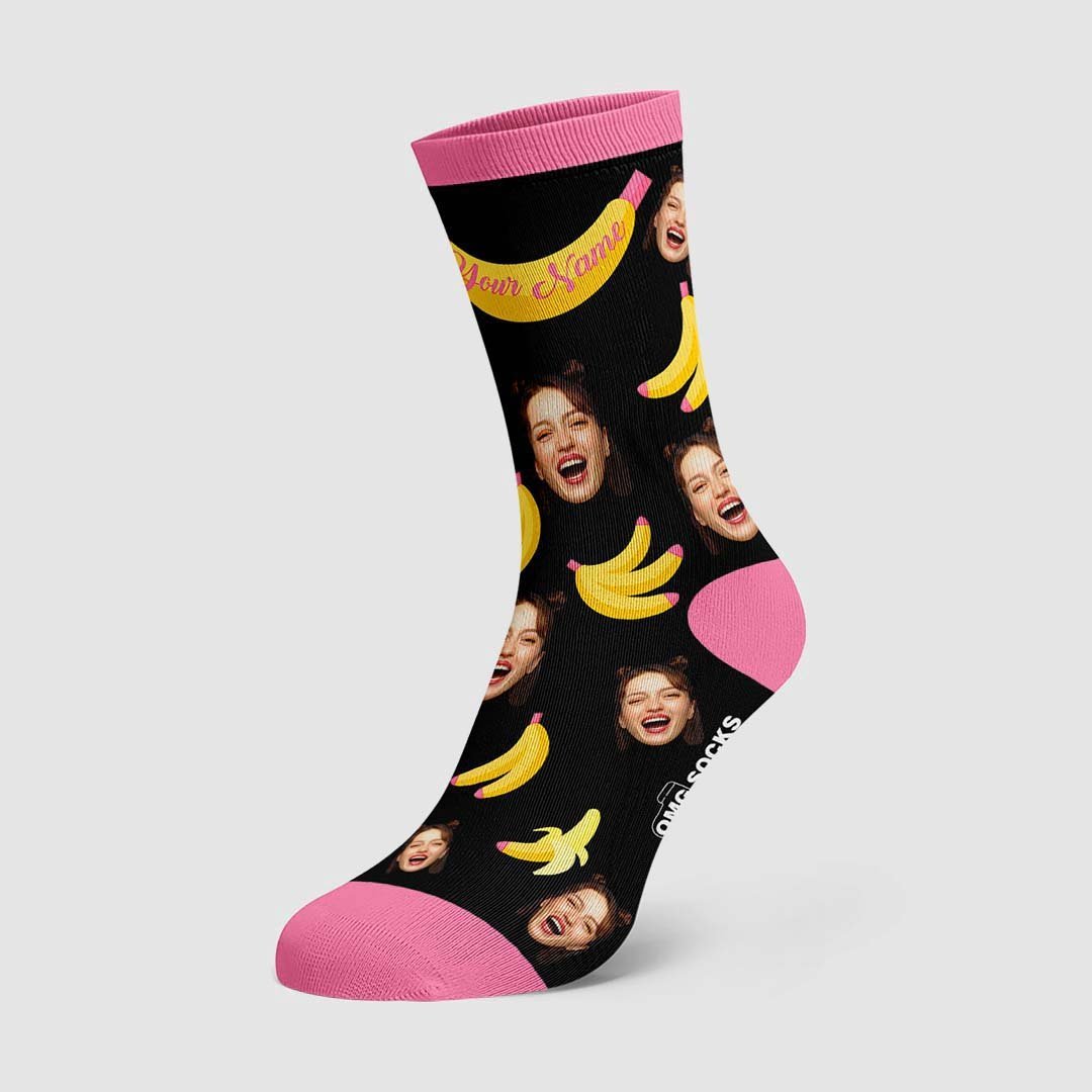 Chaussettes Visage Personnalisées Funny Banana - MaPhotocaleconFr