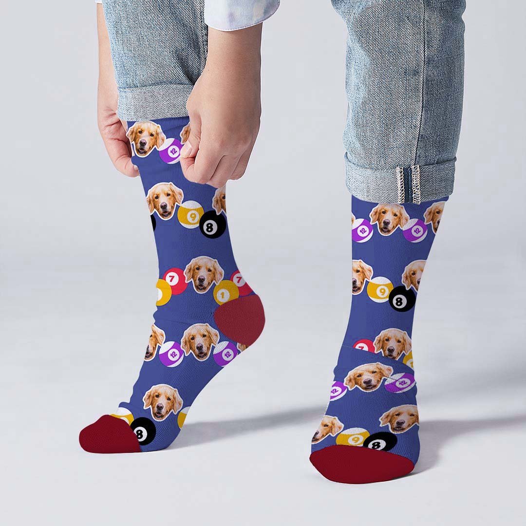 Photo De Billard Sur Le Visage Chaussettes - MaPhotocaleconFr