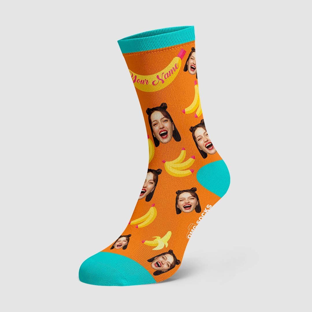 Chaussettes Visage Personnalisées Funny Banana - MaPhotocaleconFr