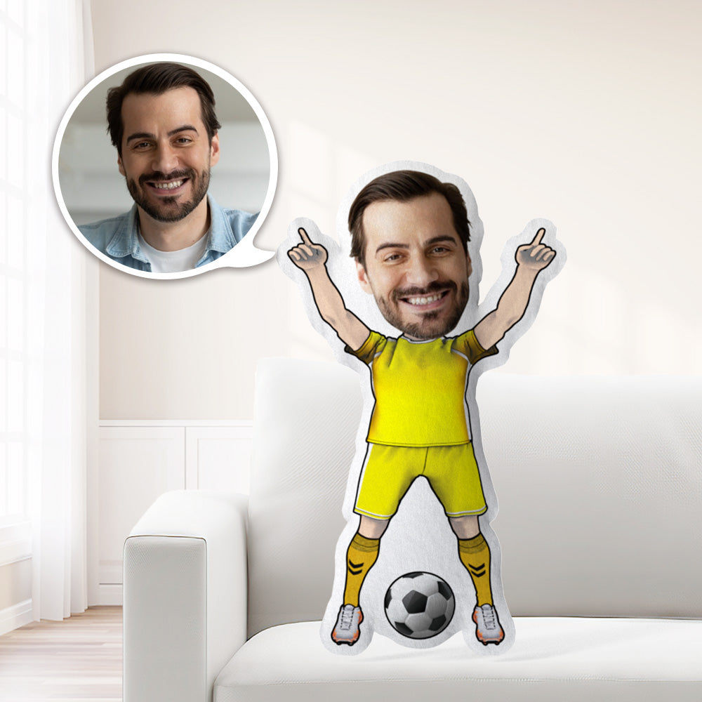 Coussin Photo Personnalisé Avec Visage De Joueur De Football, Coussin Minime, Cadeau Minime Sur Le Thème Du Sport - MaPhotocaleconFr