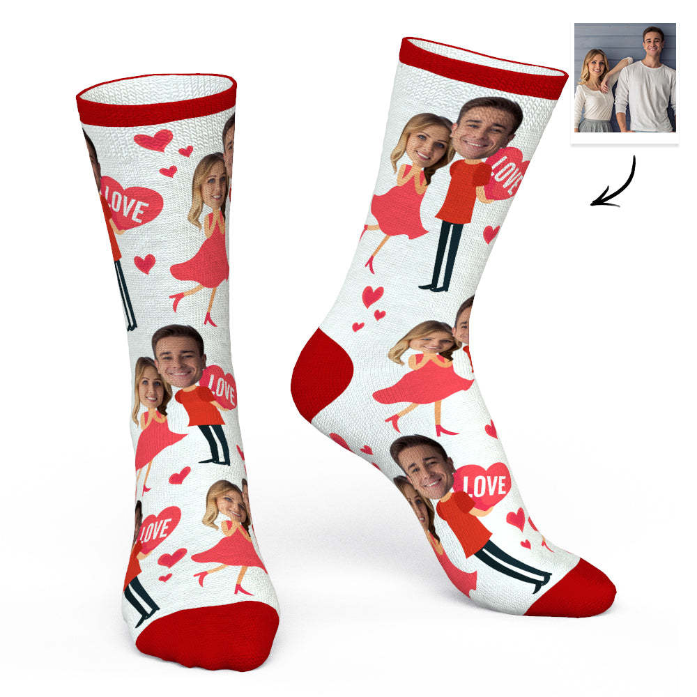 Chaussettes Personnalisées Avec Photo Avec Mon Amour - MaPhotocaleconFr