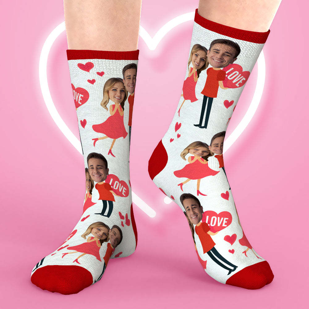 Chaussettes Personnalisées Avec Photo Avec Mon Amour - MaPhotocaleconFr