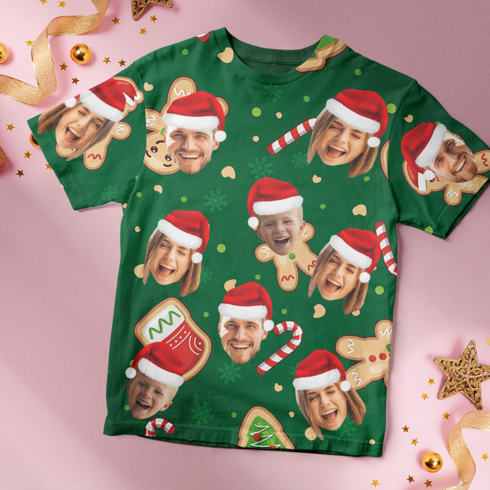 T-shirt Personnalisé Avec Photo, Motif Led De Noël, Unisexe, Joyeux Noël - MaPhotocaleconFr