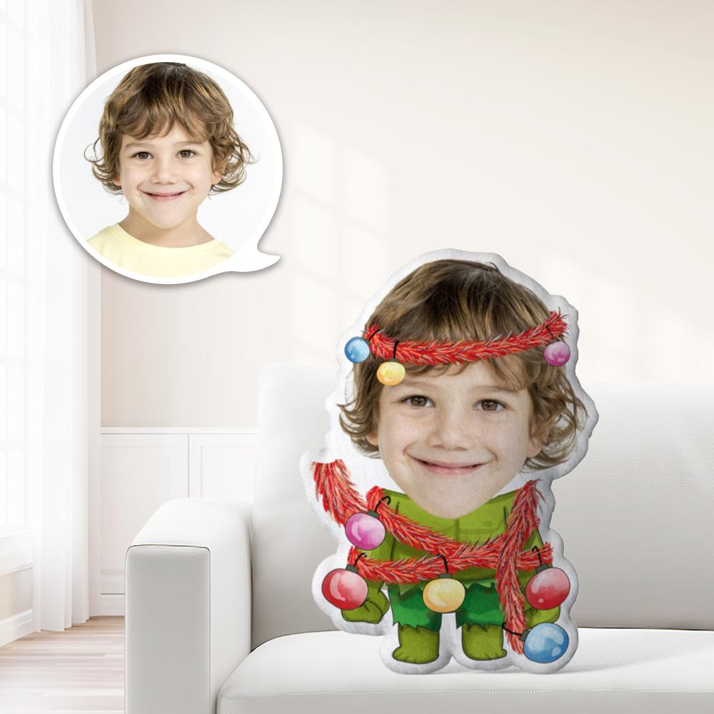 Coussin Décoratif Minime Personnalisé Avec Un Lutin De Noël - Offrez À Votre Enfant Le Cadeau Le Plus Précieux. - MaPhotocaleconFr