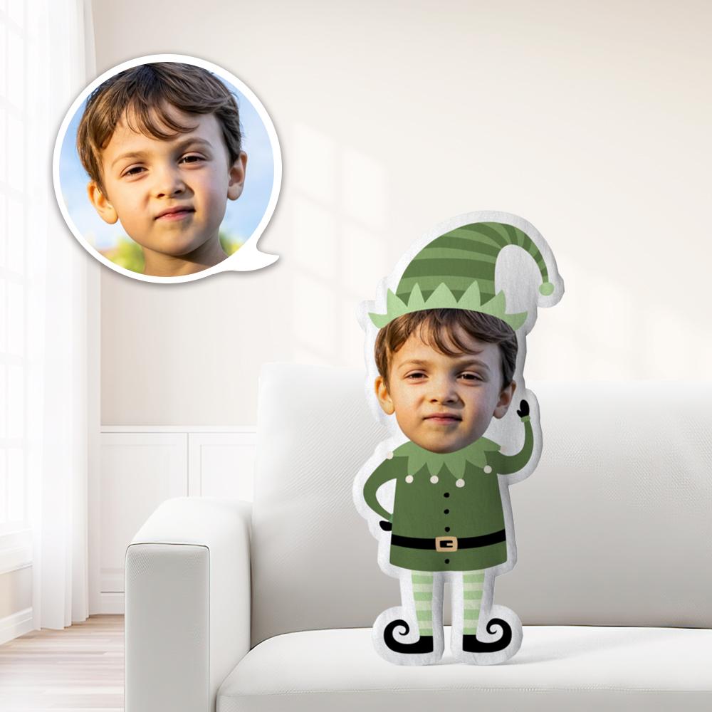 Coussin Décoratif Minime Personnalisé Avec Chapeau Vert De Noël - Offrez À Votre Enfant Le Cadeau Le Plus Précieux. - MaPhotocaleconFr