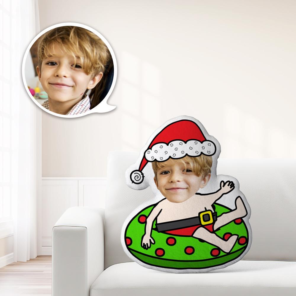 Coussin Décoratif Minime Personnalisé Avec Photo De Visage - Cadeau De Noël Unique - MaPhotocaleconFr