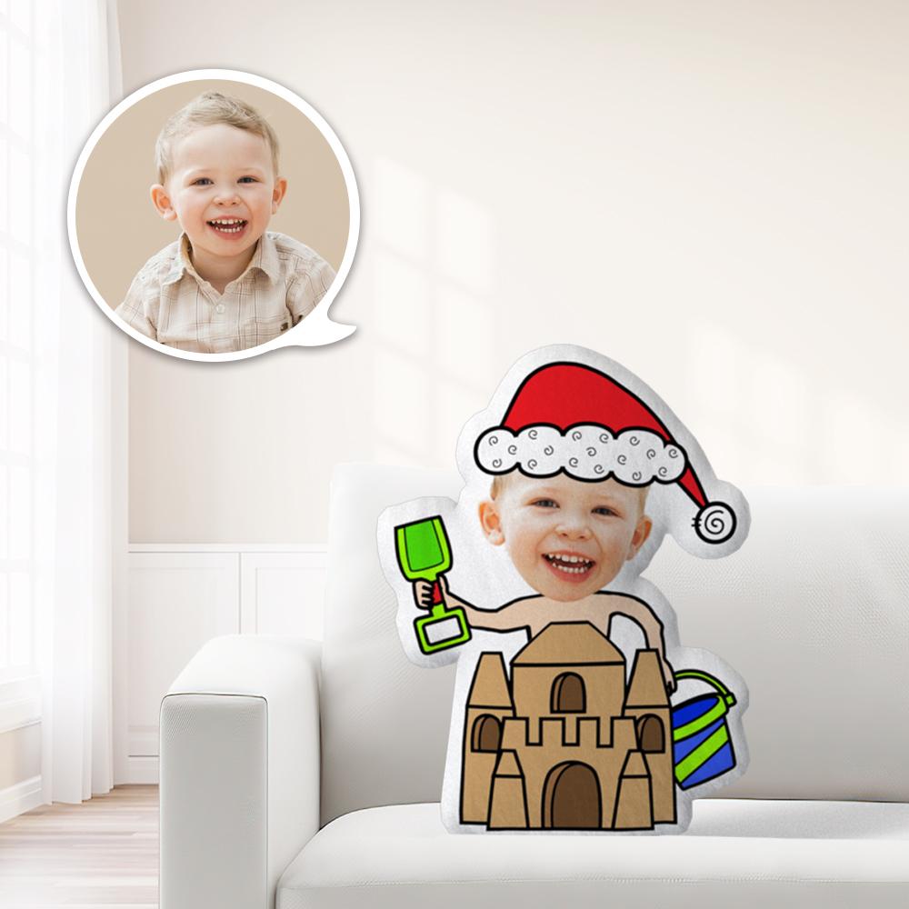 Coussin Décoratif Minime Personnalisé Avec Photo De Visage - Cadeau De Noël - Coussin Décoratif Minime Personnalisé Pour Noël - MaPhotocaleconFr
