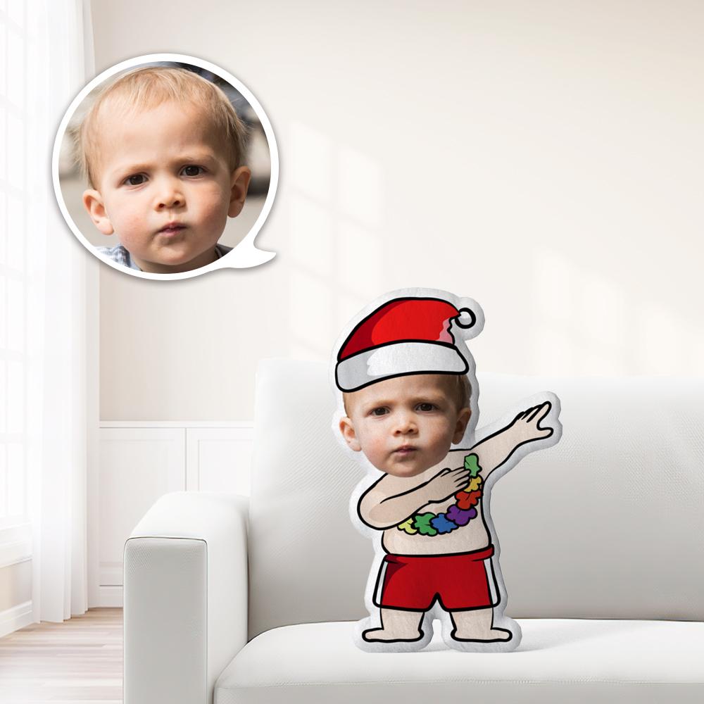 Coussin Décoratif Minime Personnalisé Avec Le Visage Du Père Noël - Cadeau De Noël Unique - Offrez À Votre Enfant Le Cadeau Le Plus Précieux. - MaPhotocaleconFr