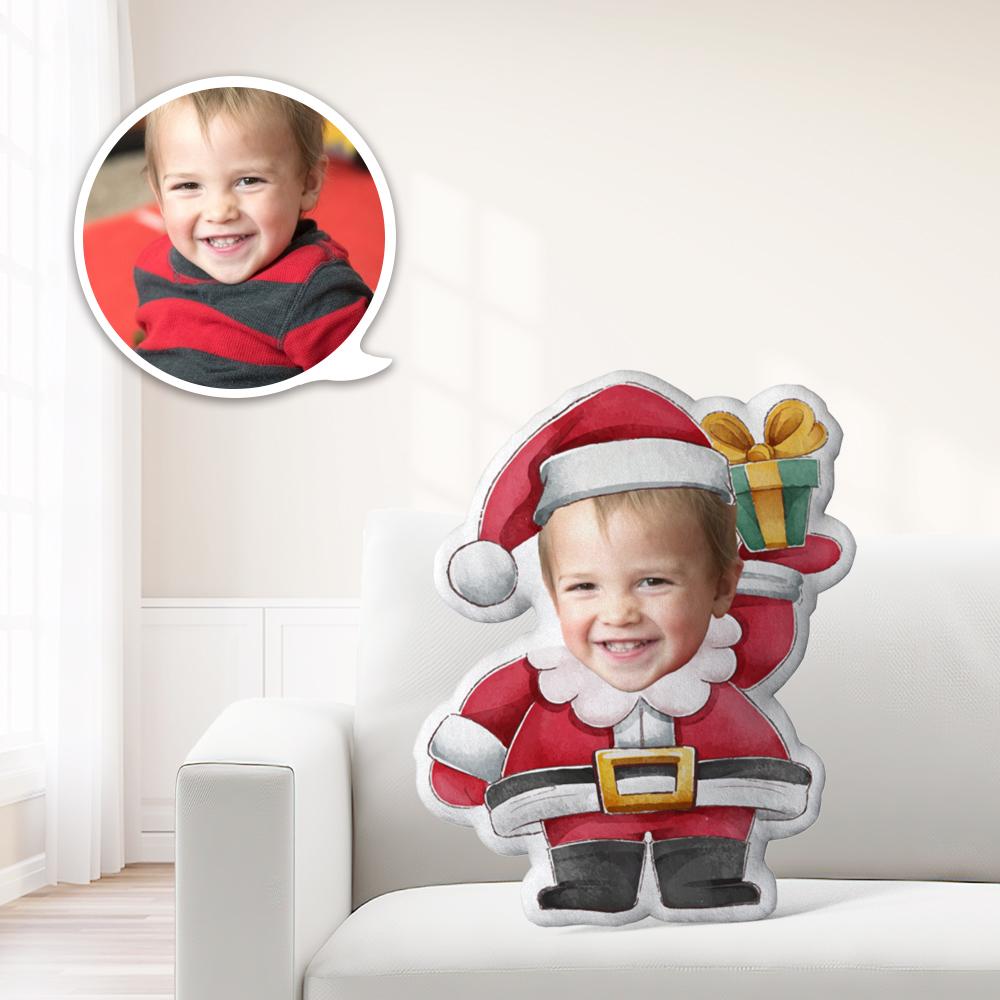 Coussin Décoratif Minime Personnalisé Avec Le Père Noël - Cadeau De Noël Unique - Offrez À Votre Enfant Le Cadeau Le Plus Précieux. - MaPhotocaleconFr