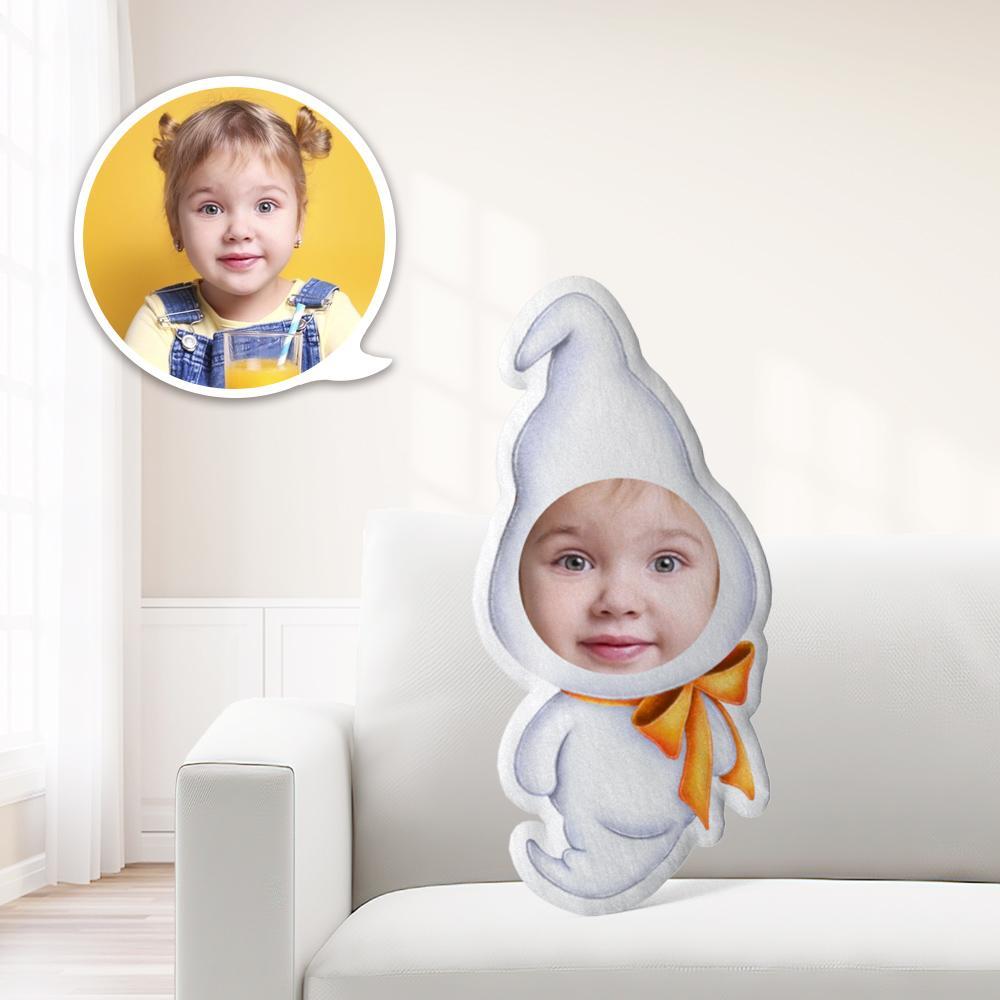 Oreiller Photo, Oreiller Visage, Oreiller Personnalisé, Oreiller Sur Mesure, Mini-oreiller, Poupée Fantôme À Nœud Jaune Pour Halloween - MaPhotocaleconFr