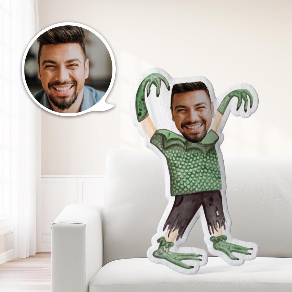 Oreiller Photo, Oreiller Visage, Oreiller Personnalisé, Oreiller Sur Mesure, Mini-poupée Oreiller, Monstre En Robe Verte, Halloween - MaPhotocaleconFr