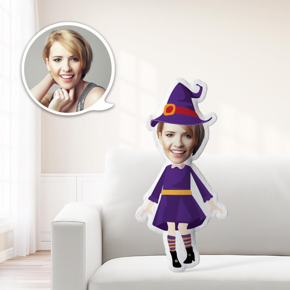Oreiller Photo, Oreiller Visage, Oreiller Personnalisé, Oreiller Sur Mesure, Poupée Minime, Robe Violette Miko Halloween - MaPhotocaleconFr
