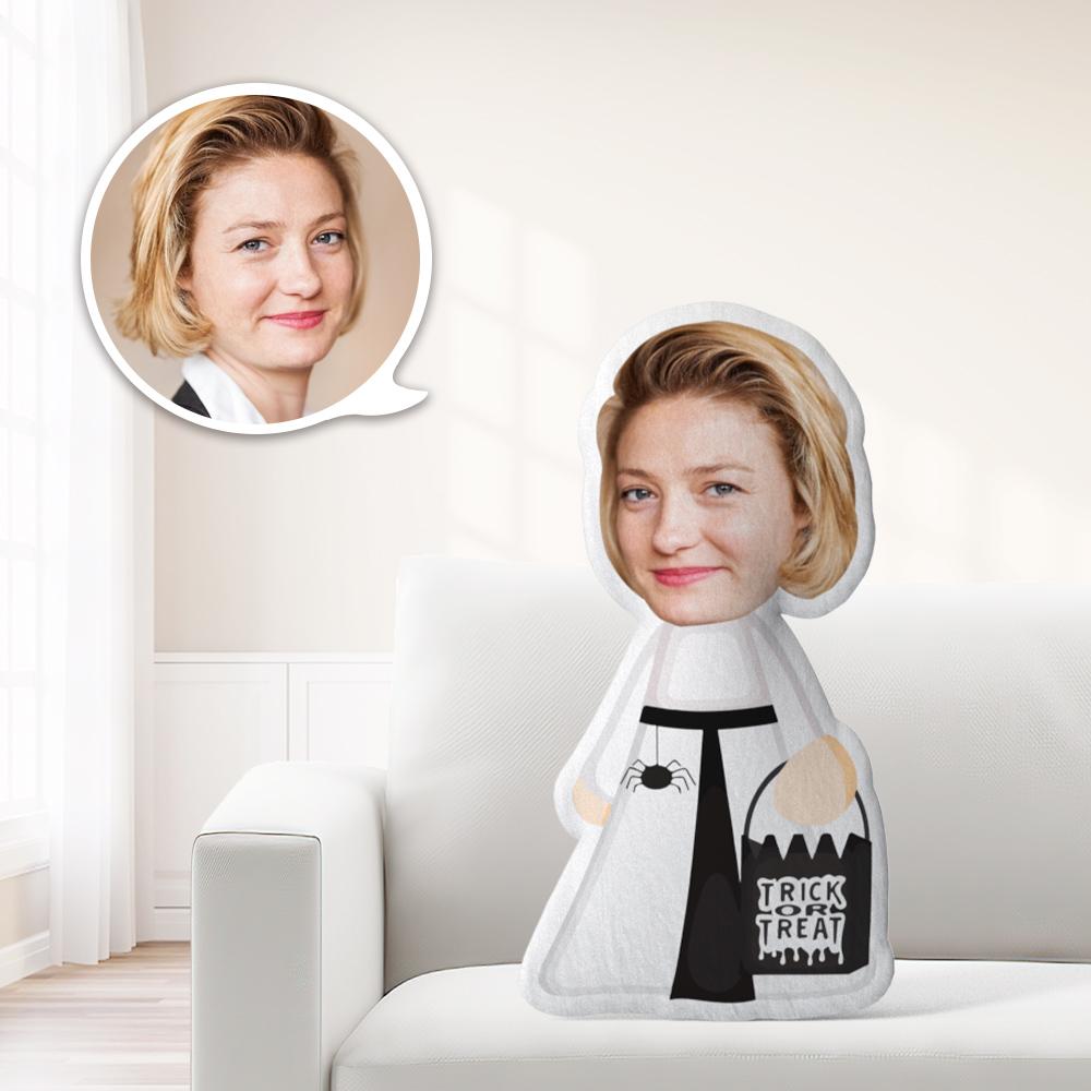 Oreiller Photo, Oreiller Visage, Oreiller Personnalisé, Oreiller Sur Mesure, Mini-poupée Oreiller Fille Blanche Halloween - MaPhotocaleconFr