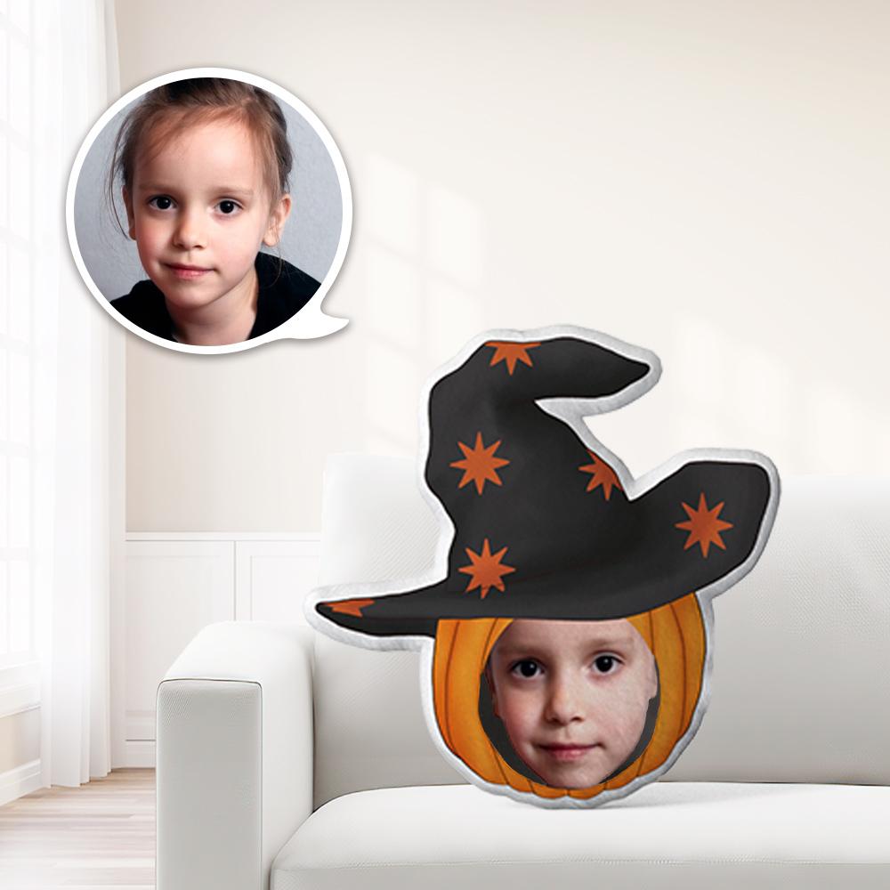 Oreiller Photo, Oreiller Visage, Oreiller Personnalisé, Oreiller Sur Mesure, Mini-oreiller, Poupée Citrouille Avec Chapeau, Halloween - MaPhotocaleconFr