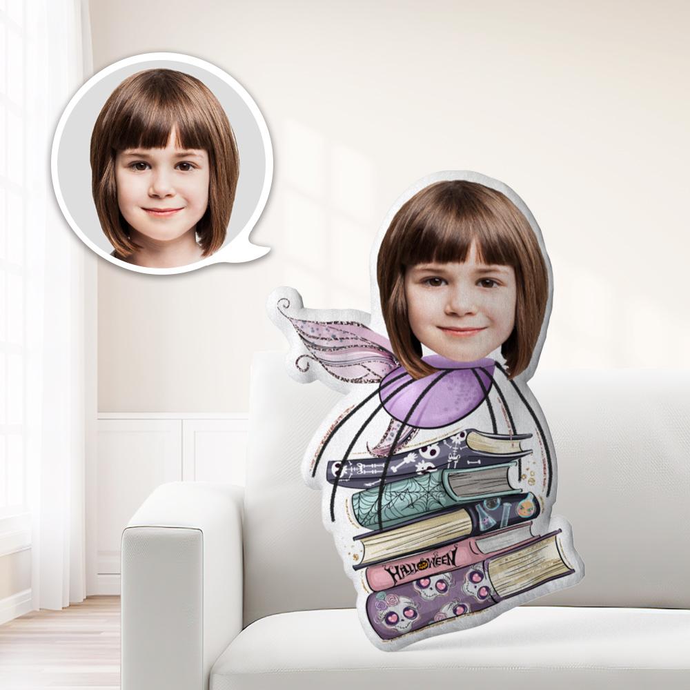 Oreiller Photo, Oreiller Visage, Oreiller Personnalisé, Oreiller Sur Mesure, Mini-oreiller, Poupée Papillon Tenant Un Livre, Halloween - MaPhotocaleconFr
