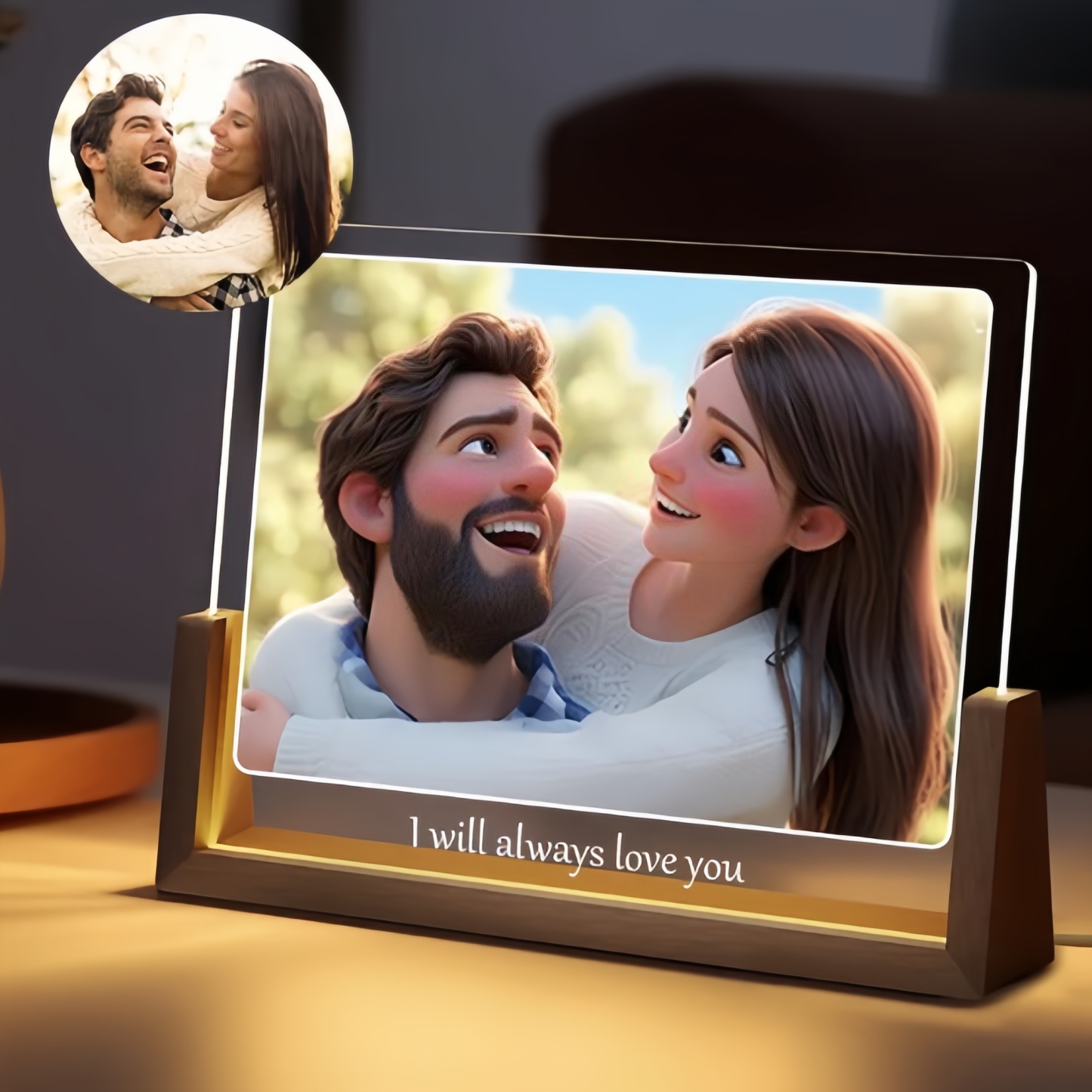 Lampe Led Personnalisée Avec Cadre Photo, Portrait De Dessin Animé, Pour Une Décoration D'intérieur Unique