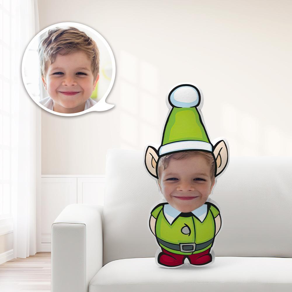 Coussin Décoratif Minime Lutin De Noël Personnalisé Aux Grandes Oreilles - Cadeau De Noël Unique - Offrez À Votre Enfant Le Cadeau Le Plus Précieux. - MaPhotocaleconFr