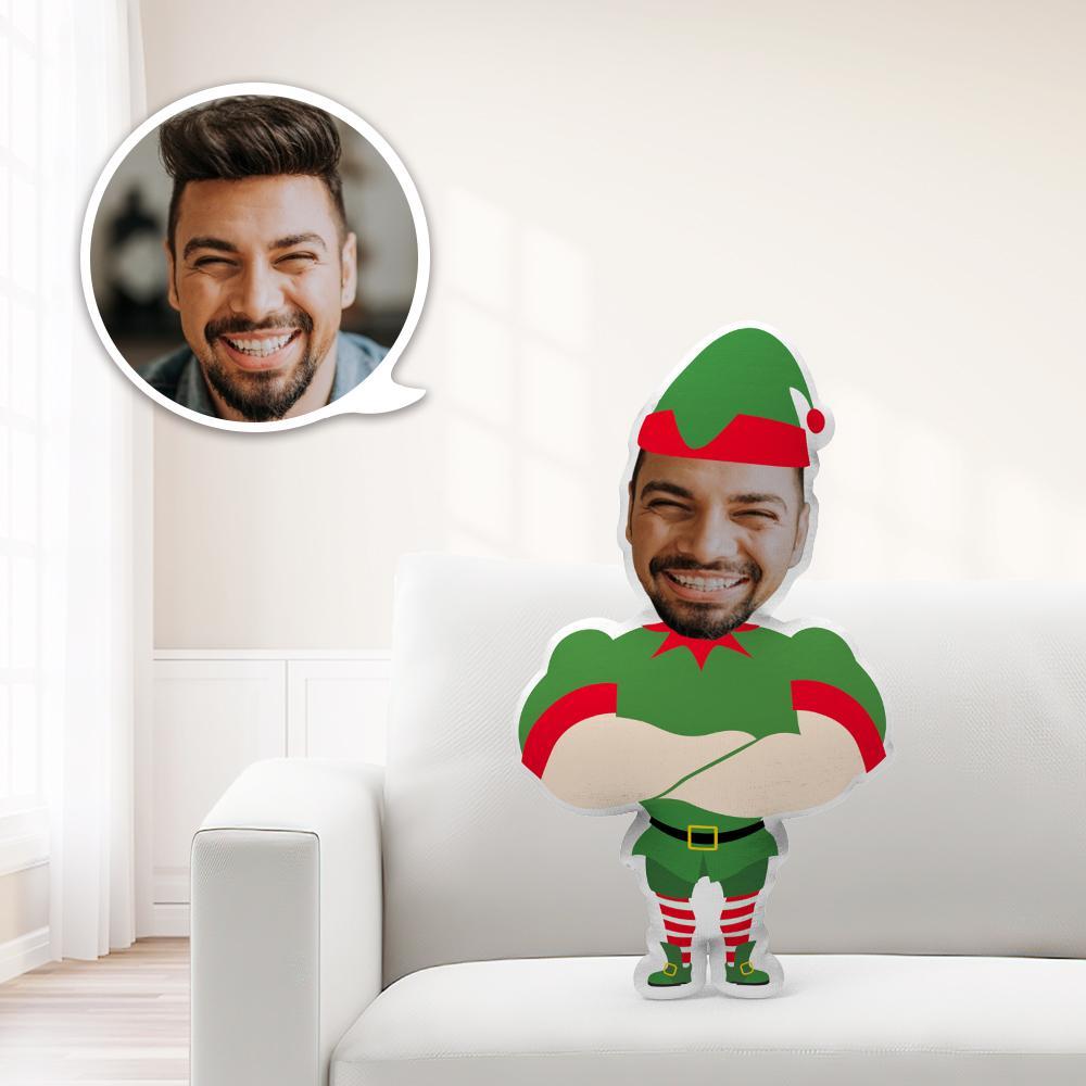 Coussin Décoratif Minime Strong Santa Personnalisé - Cadeau De Noël Unique - Offrez À Votre Enfant Le Cadeau Le Plus Précieux. - MaPhotocaleconFr