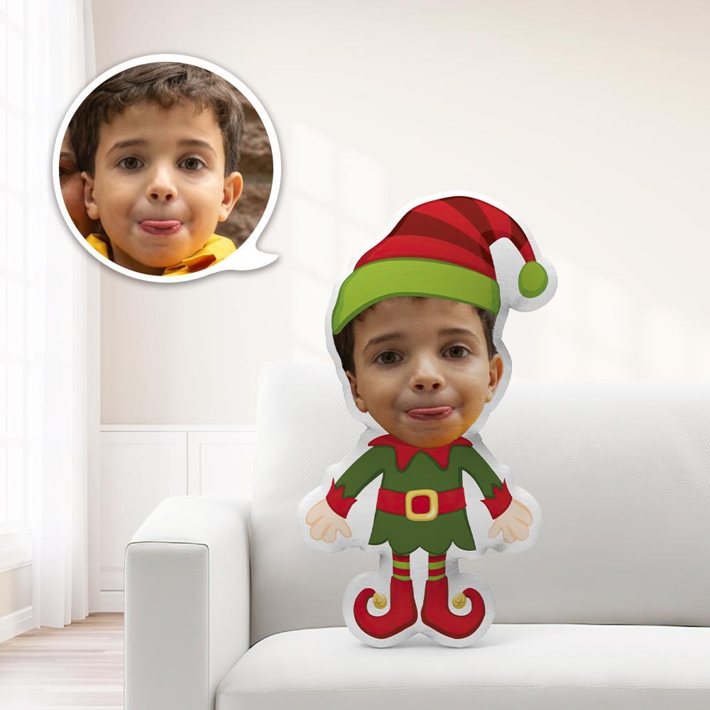 Coussin Décoratif Minime Lutin De Noël Vert Personnalisé - Cadeau De Noël Unique - Peluche Minime Personnalisée - Offrez À Votre Enfant Le Cadeau Le Plus Précieux. - MaPhotocaleconFr