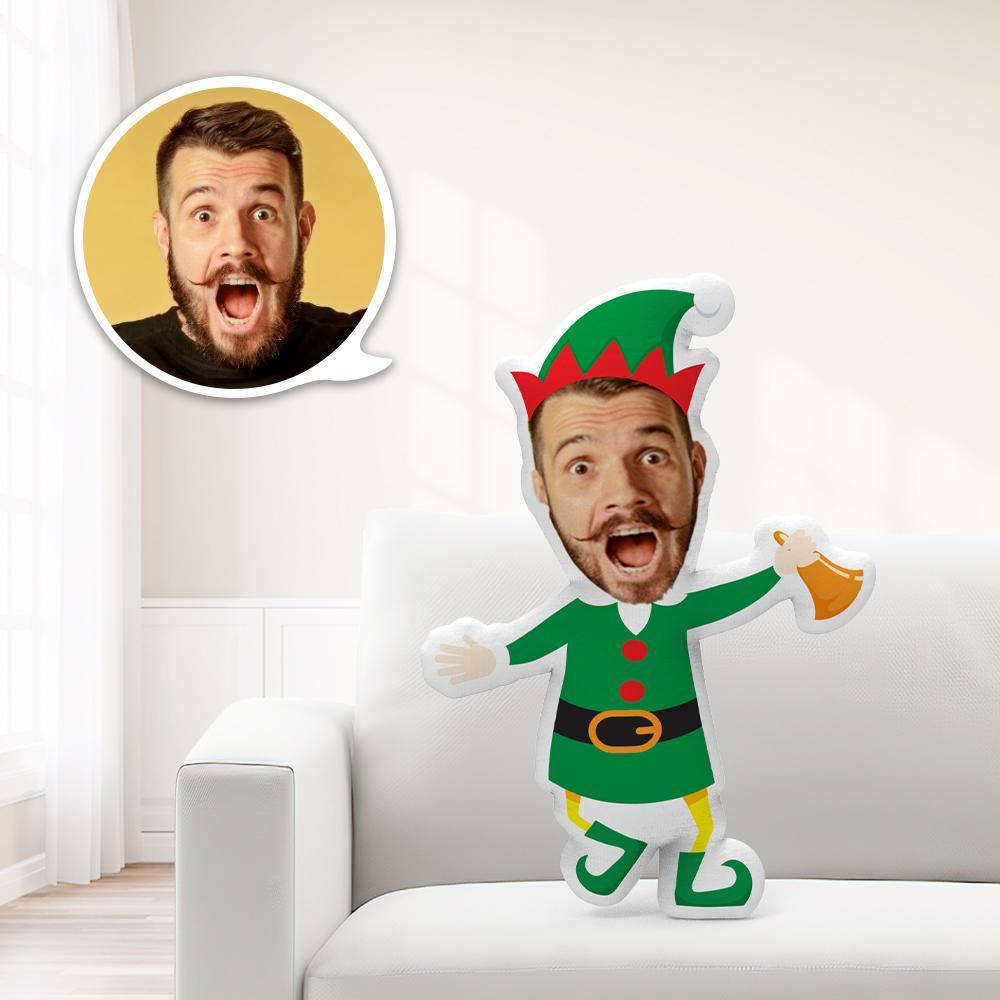 Elfe De Noël Minime Personnalisé Tenant Un Oreiller En Forme De Cloche, Poupée Unique Personnalisée, Offrez À Votre Enfant Le Cadeau Le Plus Significatif - MaPhotocaleconFr