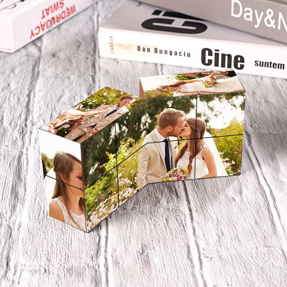 Cube Photo personnalisé Infinity Cube Multiphoto Cube Photo Pliant Magique pour Couple - MaPhotocaleconFr