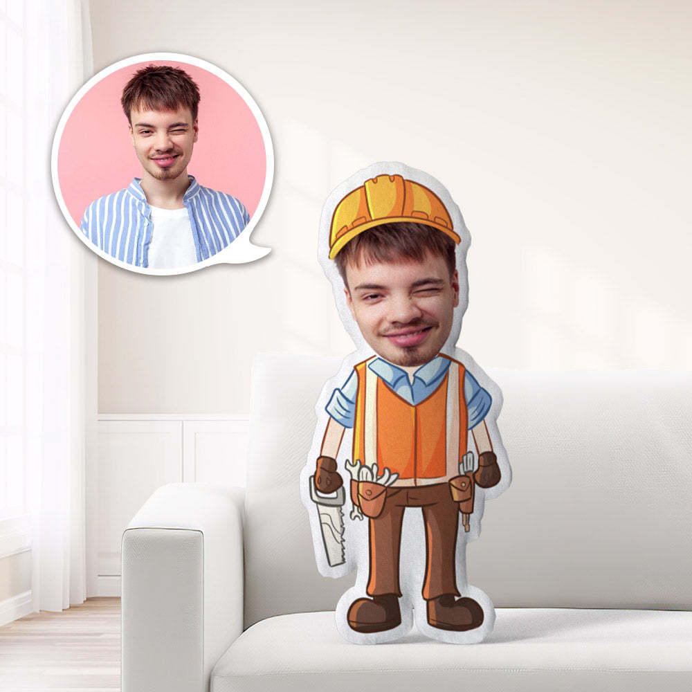 Coussin Décoratif Minime Personnalisé « Travailleur » - Offrez À Votre Enfant Le Cadeau Le Plus Précieux. - MaPhotocaleconFr
