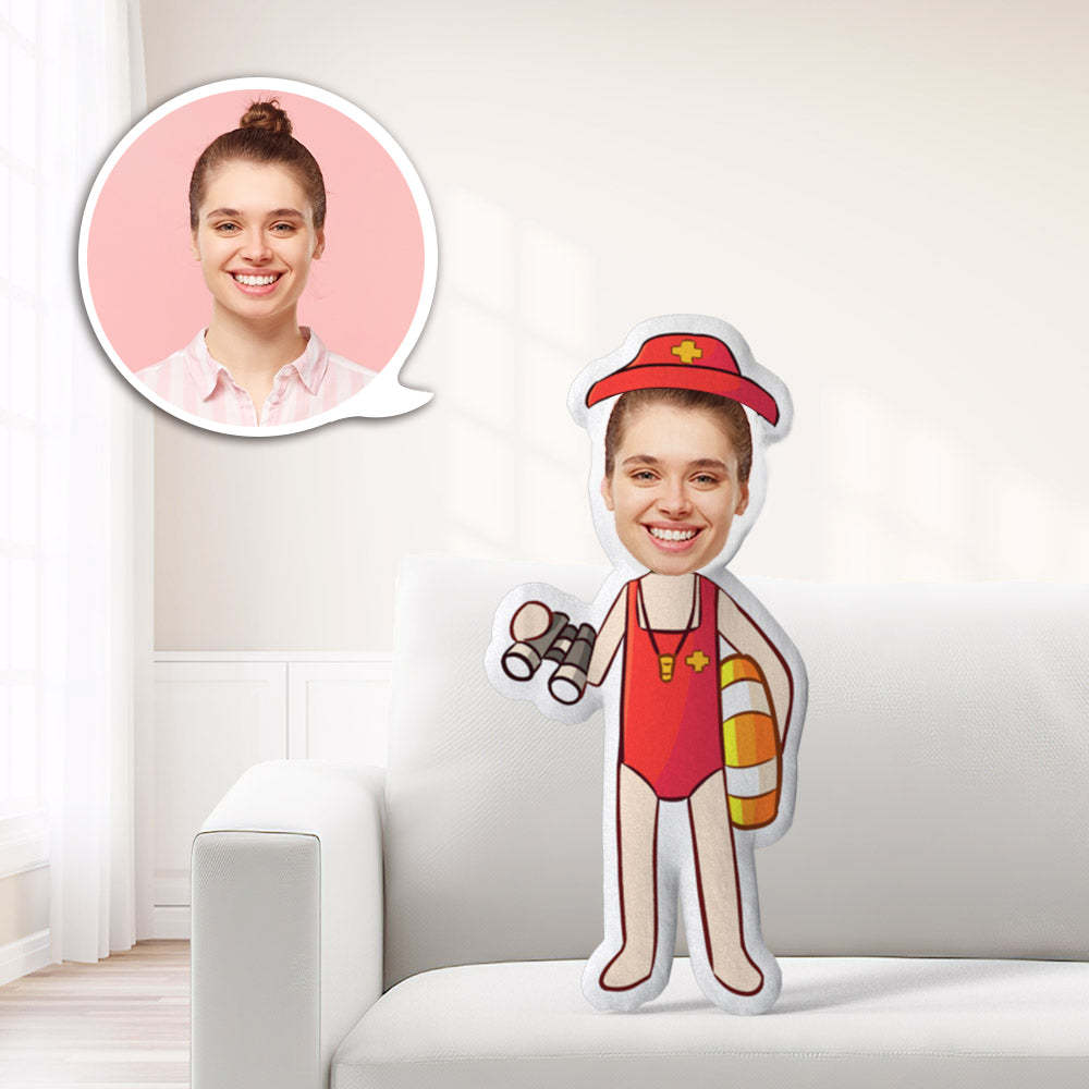Coussin Décoratif Minime Sauveteur Personnalisé - Offrez À Votre Enfant Le Cadeau Le Plus Précieux. - MaPhotocaleconFr