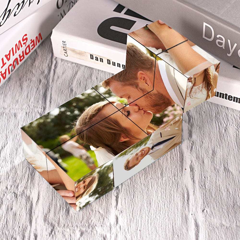 Cube Photo personnalisé Infinity Cube Multiphoto Cube Photo Pliant Magique pour Couple - MaPhotocaleconFr