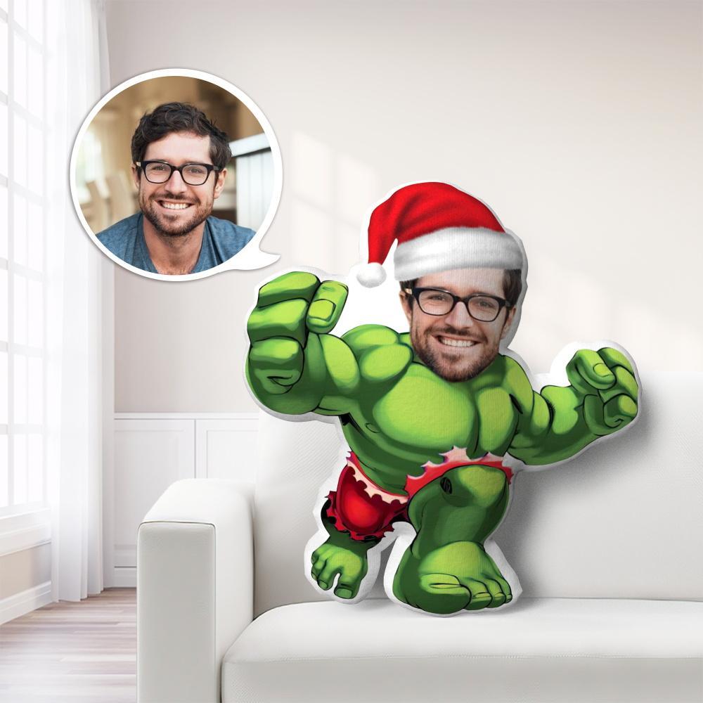 Poupée À Visage Personnalisé, Poupée Minime À Visage Personnalisé, Coussin Photo Personnalisé, Cadeau De Noël, Coussin Hulk - MaPhotocaleconFr