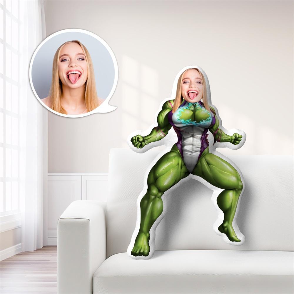 Poupée À Visage Personnalisé, Oreiller Minime Personnalisé, Oreiller Photo Personnalisé, Oreiller She-hulk - MaPhotocaleconFr